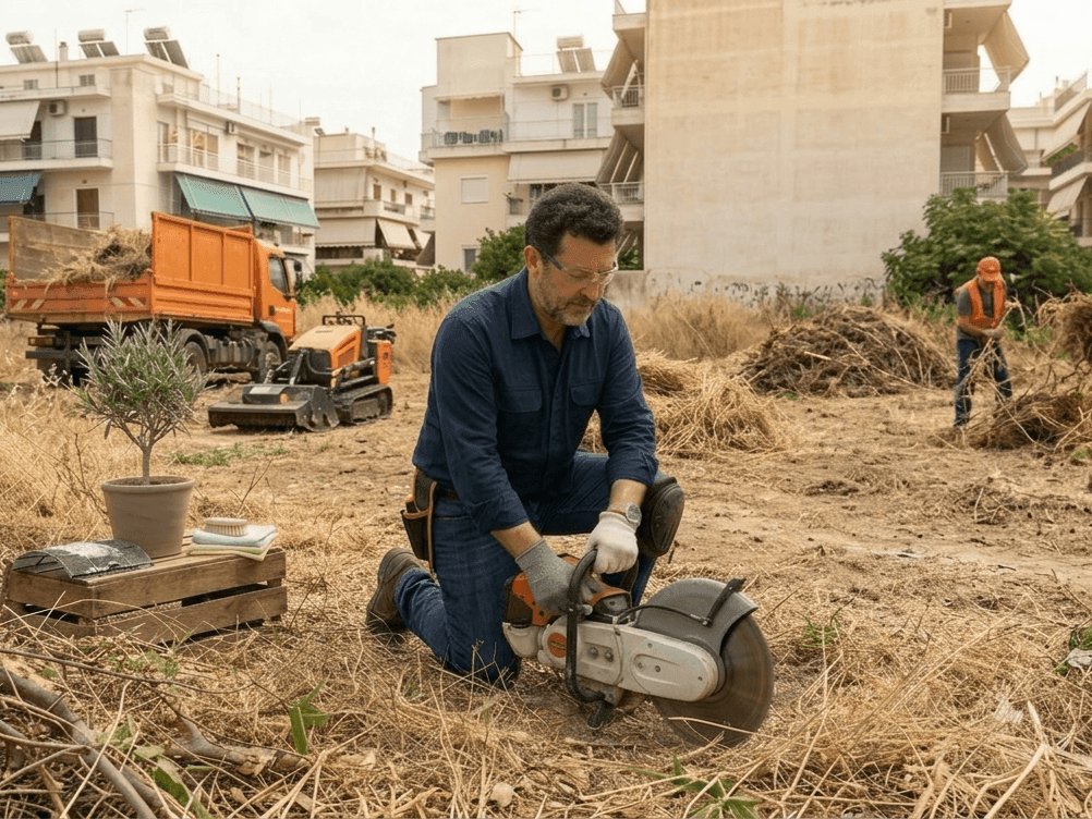 καθαρισμός οικοπέδου από χόρτα τιμές